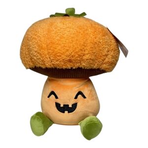 Halloween Linzy Toys‎ Inc. Mushroom Jack-o’-lantern Soft Plush Toy NWOT